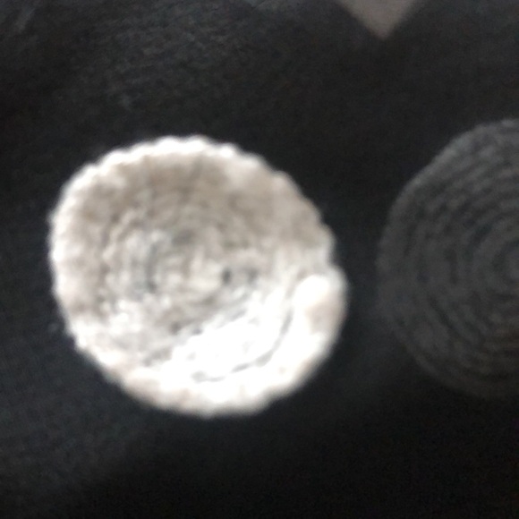 Sheer black and off white flared top with flared split sleeves. - Picture 11 of 11